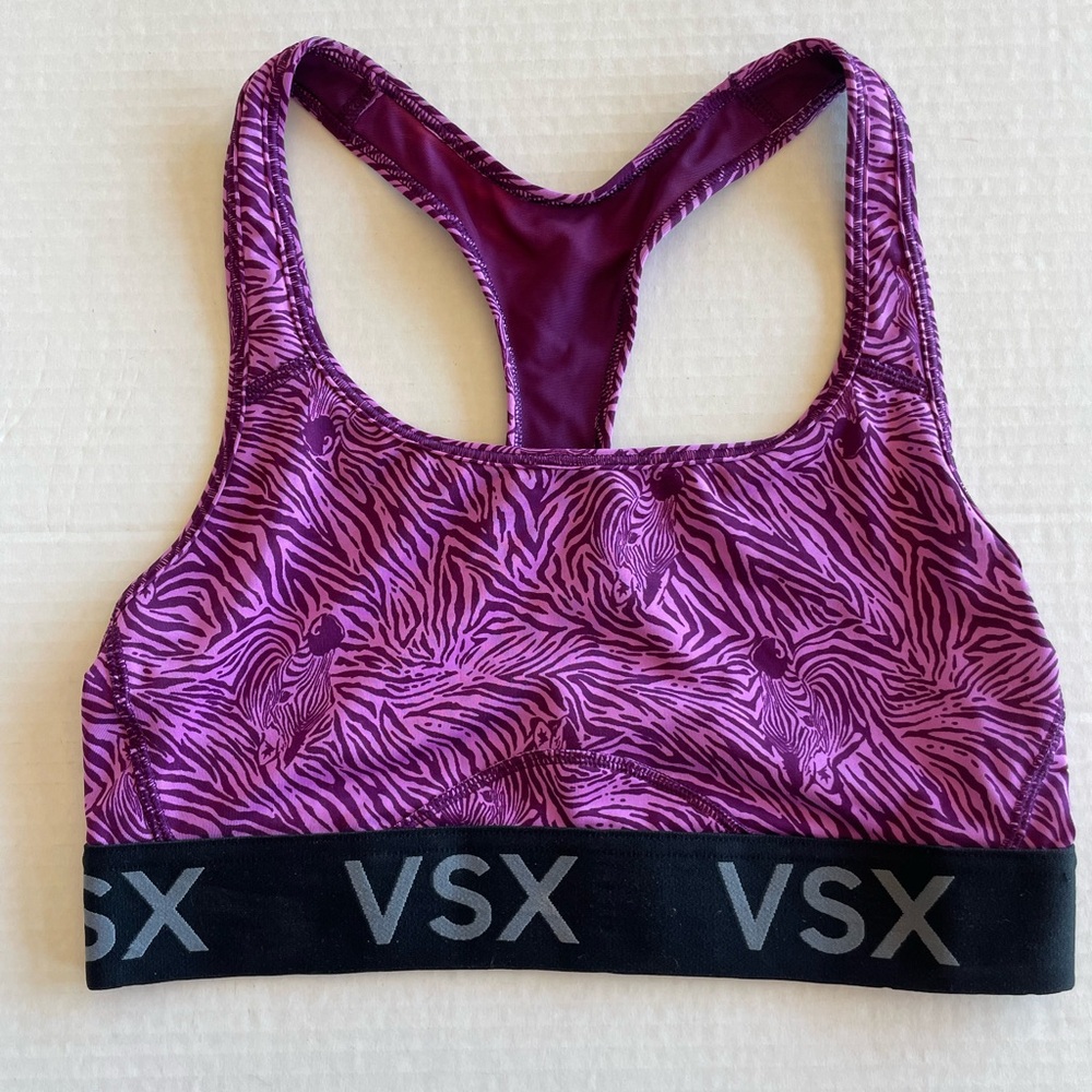 VSX Victorias Secret Sports Bra Logo Racerback S Purple